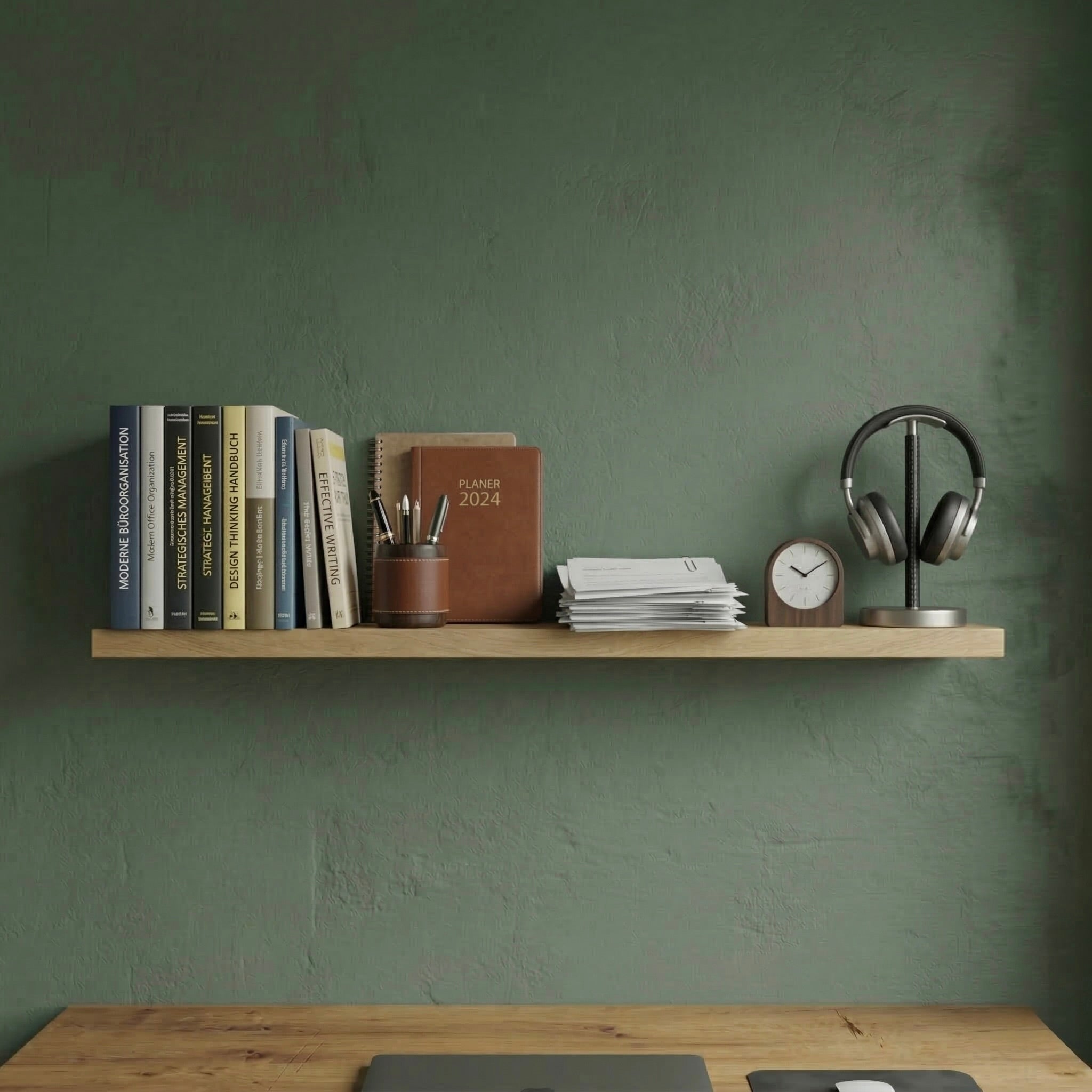 Schwebendes Wandregal – Eiche Massivholz