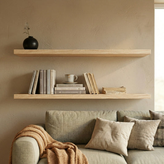 Schwebendes Wandregal – Buche Massivholz